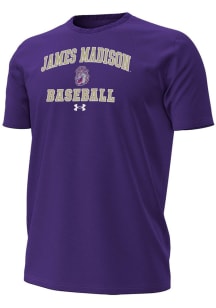 Under Armour James Madison Dukes Purple Baseball Performance Short Sleeve T Shirt