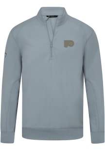 Levelwear Philadelphia Flyers Mens Grey Upright Copper Long Sleeve Qtr Zip Pullover