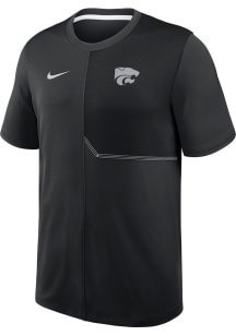 Nike K-State Wildcats Black Dri-Fit Coach Short Sleeve T Shirt