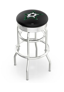 Dallas Stars Double-Ring Swivel Chrome Pub Stool - Black