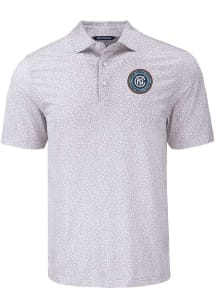 Cutter and Buck New York City FC Mens Grey Pike Flora Short Sleeve Polo