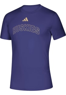 Adidas Washington Huskies Purple Heat Seal Creator Short Sleeve T Shirt