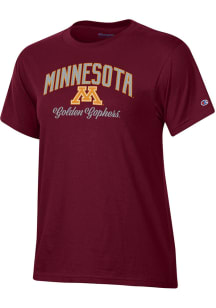 Champion Minnesota Golden Gophers Womens Maroon Glitter Short Sleeve T-Shirt