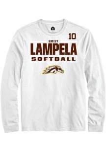 Emily Lampela Western Michigan Broncos White NIL Stacked Box Long Sleeve Player T Shirt