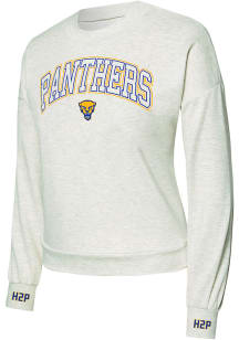Concepts Sport Pitt Panthers Womens White Heather Crew Sweatshirt