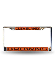 Cleveland Browns Chrome License Plate Frame - Orange