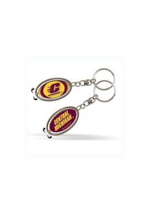 Central Michigan Chippewas Spinner Keychain - Silver
