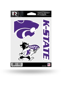 K-State Wildcats 3pk Auto Decal - Purple