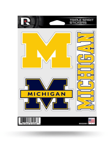 Michigan Wolverines 3PK Auto Decal - Blue