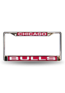 Chicago Bulls Team Name Chrome License Plate Frame - Red