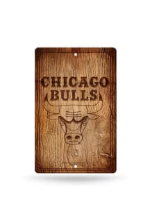 Chicago Bulls Fantique Plastic Wood-Look Sign - Brown