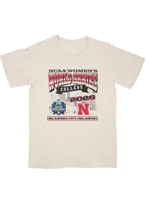 Nebraska Cornhuskers Ivory Campus Ink 2026 Women's College World Series Short Sleeve Fashion Playe..