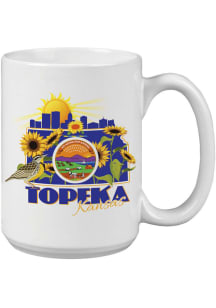 Skyline and State Flowers 15oz Ceramic Mug - White