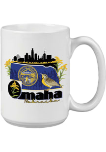 Omaha Skyline and State Flowers 15oz Ceramic Mug - White