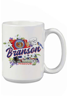Branson Skyline and State Flowers 15oz Ceramic Mug - White