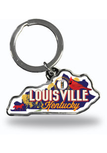 Louisville State Shape Keychain - White