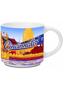 Cincinnati Skyline White 14 oz Metro Ceramic Mug - Blue