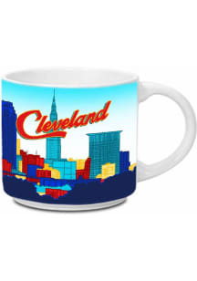 Cleveland Skyline White 14 oz Metro Ceramic Mug - Blue