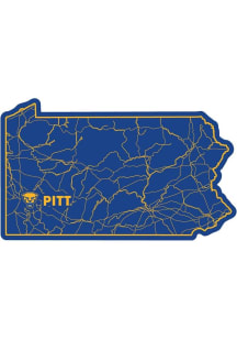 Pitt Panthers 3.5" Watershed State Rugged Stickers - Blue