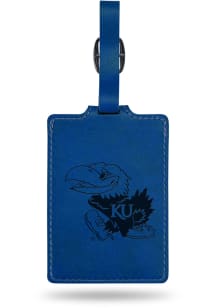 Kansas Jayhawks Blue Laser Engraved Luggage Tag