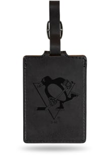 Pittsburgh Penguins Black Laser Engraved Luggage Tag