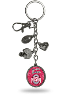 Ohio State Buckeyes Charm Keychain - Silver
