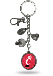 Cincinnati Bearcats Charm Keychain - Silver