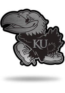 Kansas Jayhawks Antique Nickel Car Emblem - Silver