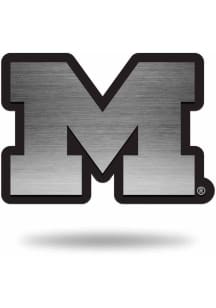 Michigan Wolverines Antique Nickel Car Emblem - Silver