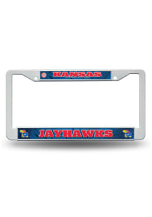 Kansas Jayhawks Plastic License Plate Frame - White