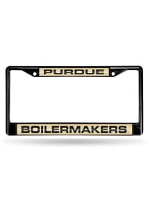 Purdue Boilermakers Black Laser Chrome License Plate Frame - Black
