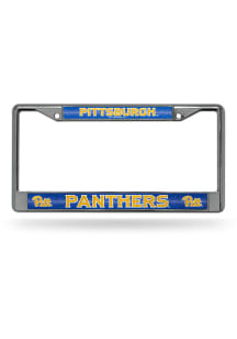 Pitt Panthers Bling Chrome License Plate Frame - Blue