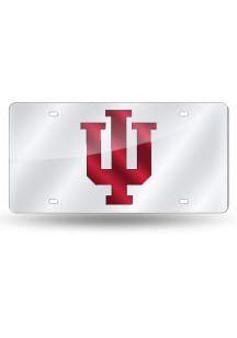 Indiana Hoosiers Silver Laser Cut Car Accessory License Plate