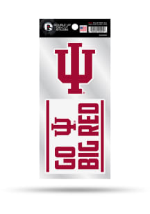 Indiana Hoosiers Double Up Design Auto Decal - Red