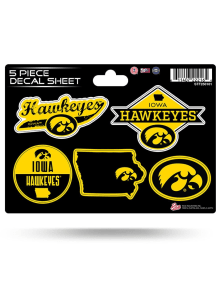 Iowa Hawkeyes 5pc Stickers - Yellow