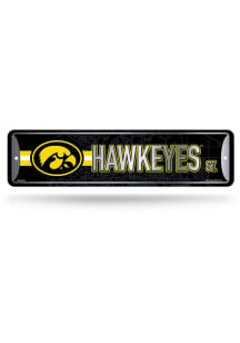 Iowa Hawkeyes Metal Street Sign - Black