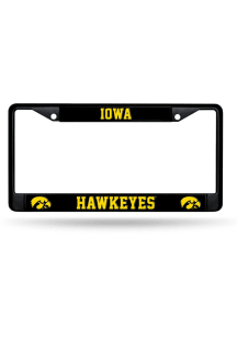 Iowa Hawkeyes Chrome License Plate Frame - Black
