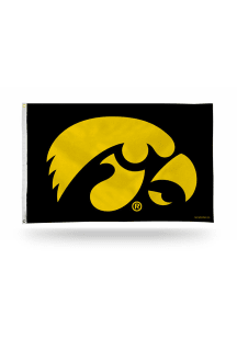 Iowa Hawkeyes 3x5 Design Silk Screen Grommet Flag - Black