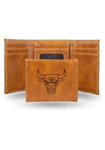 Chicago Bulls Laser Engraved Mens Trifold Wallet