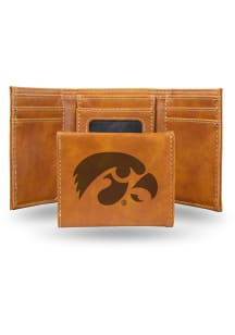 Iowa Hawkeyes Laser Engraved Mens Trifold Wallet