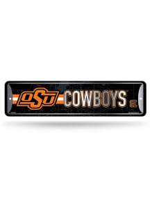 Oklahoma State Cowboys Metal Street Sign - Orange