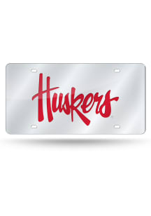 Nebraska Cornhuskers Red Silver Laser Cut Car Accessory License Plate