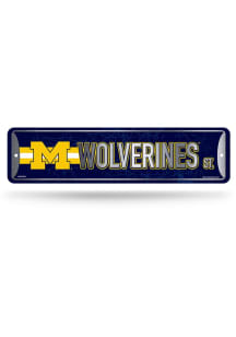 Michigan Wolverines Metal Sign - Blue