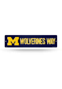 Michigan Wolverines Plastic 4x16 Sign - Blue