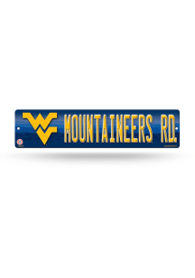 West Virginia Mountaineers Plastic 4x16 Sign - Navy Blue