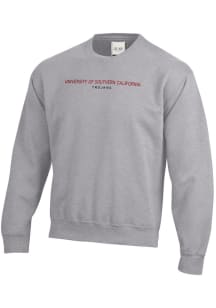 Gear For Sports USC Trojans Mens Grey Big Cotton Long Sleeve Crew Sweatshirt