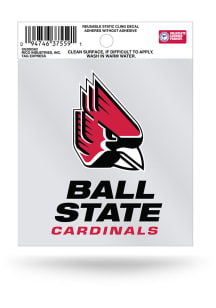 Ball State Cardinals Logo Auto Static Cling Decal - Red