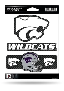 K-State Wildcats Carbon Triple Spirit Auto Decal - Purple