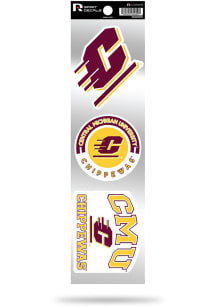 Central Michigan Chippewas 3pk Retro Auto Decal - Maroon