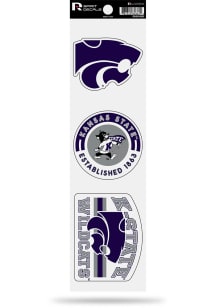K-State Wildcats 3pk Retro Auto Decal - Purple
